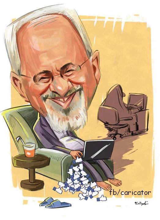 A caricature of Javad Zarif