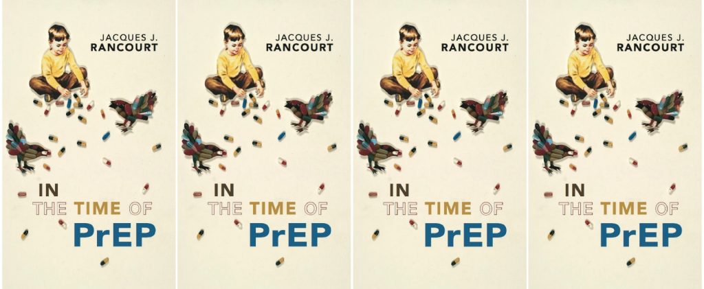 in the time of prep by jacques j. rancourt four image collage with a kid playing with pills next to two birds