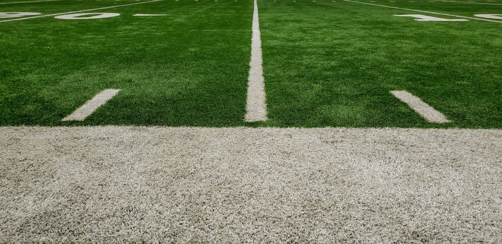 twenty yard line of a football field
