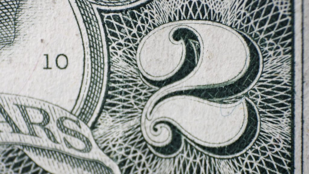 close up of a 2 dollar bill
