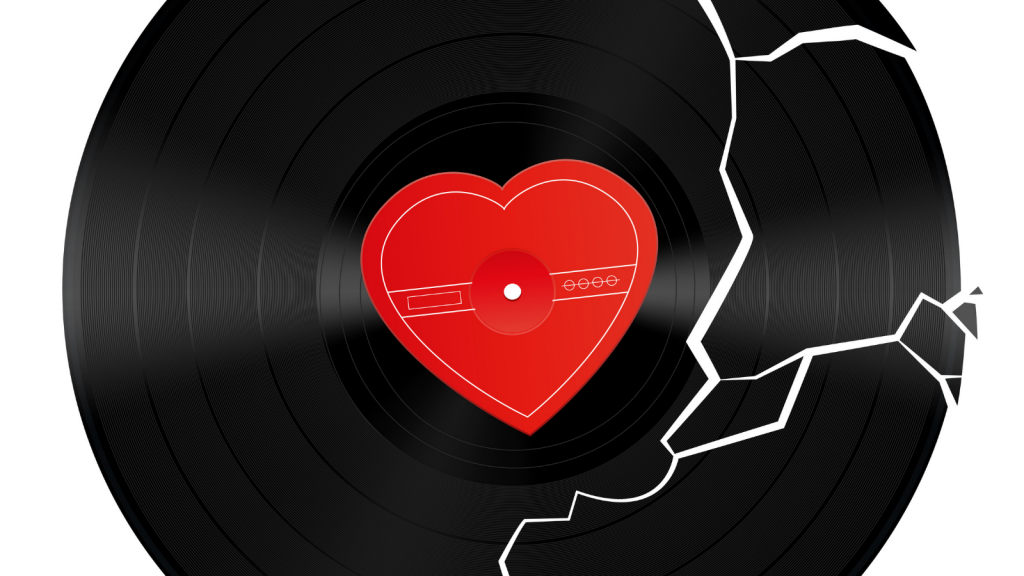 Vinyl with Heart Stock Image